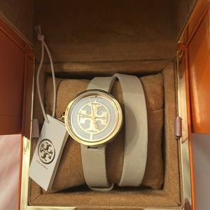 Tory Burch Reva cream wrap around watch